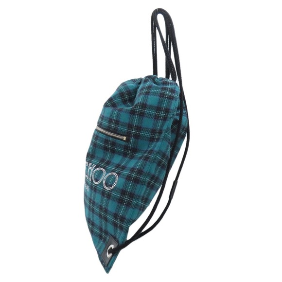 Jimmy Choo Knapsack Check Pattern Studs Backpack Daypack Canvas Women's - Picture 3 of 11